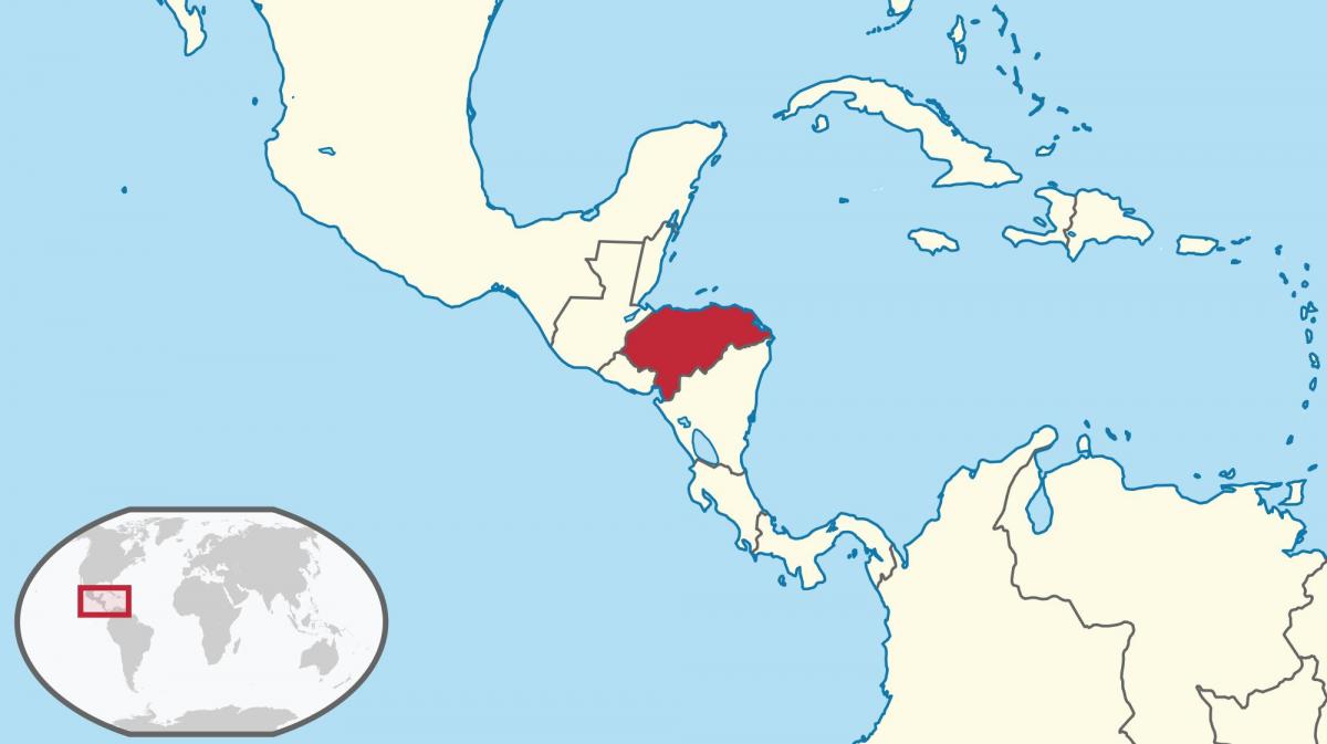 Honduras asukoha kohta world map