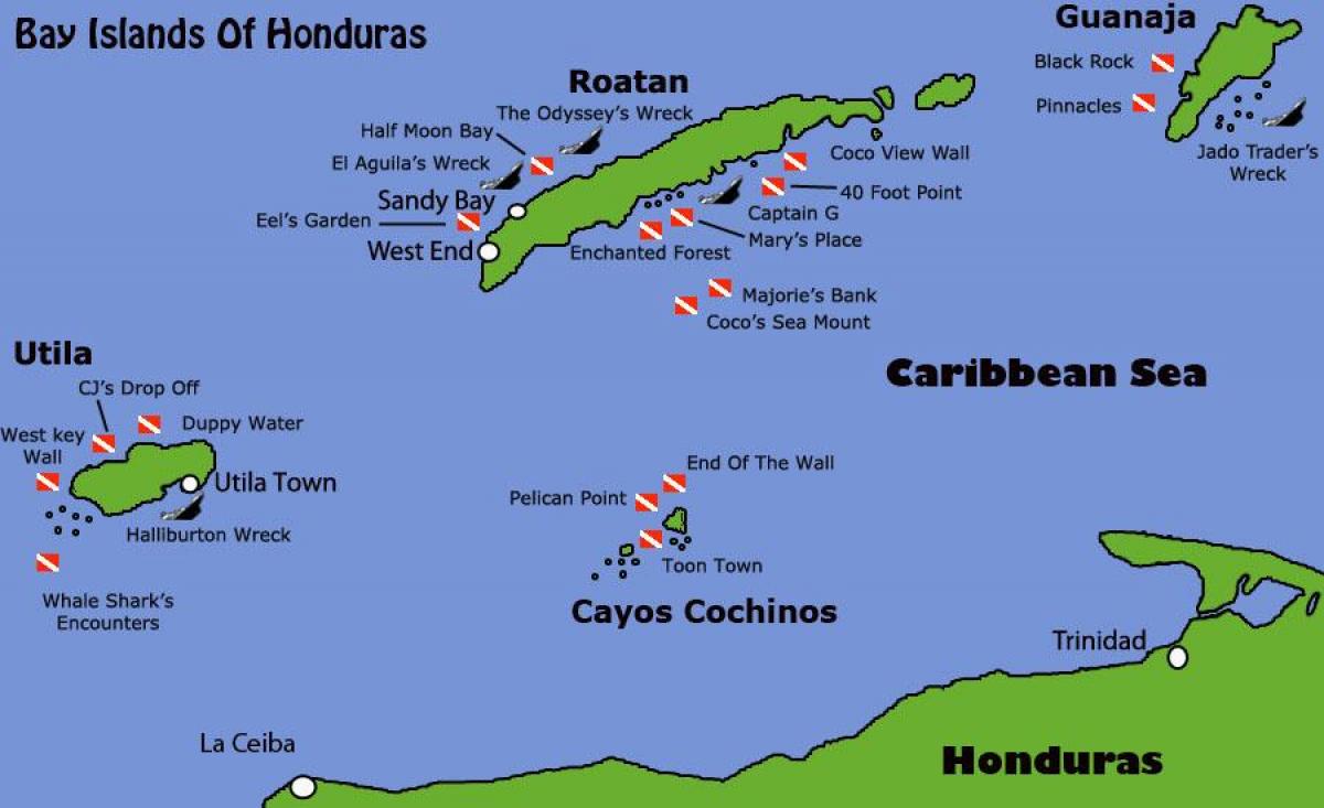 saarte Honduras kaart