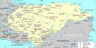 Kaart, poliitiline kaart, Honduras