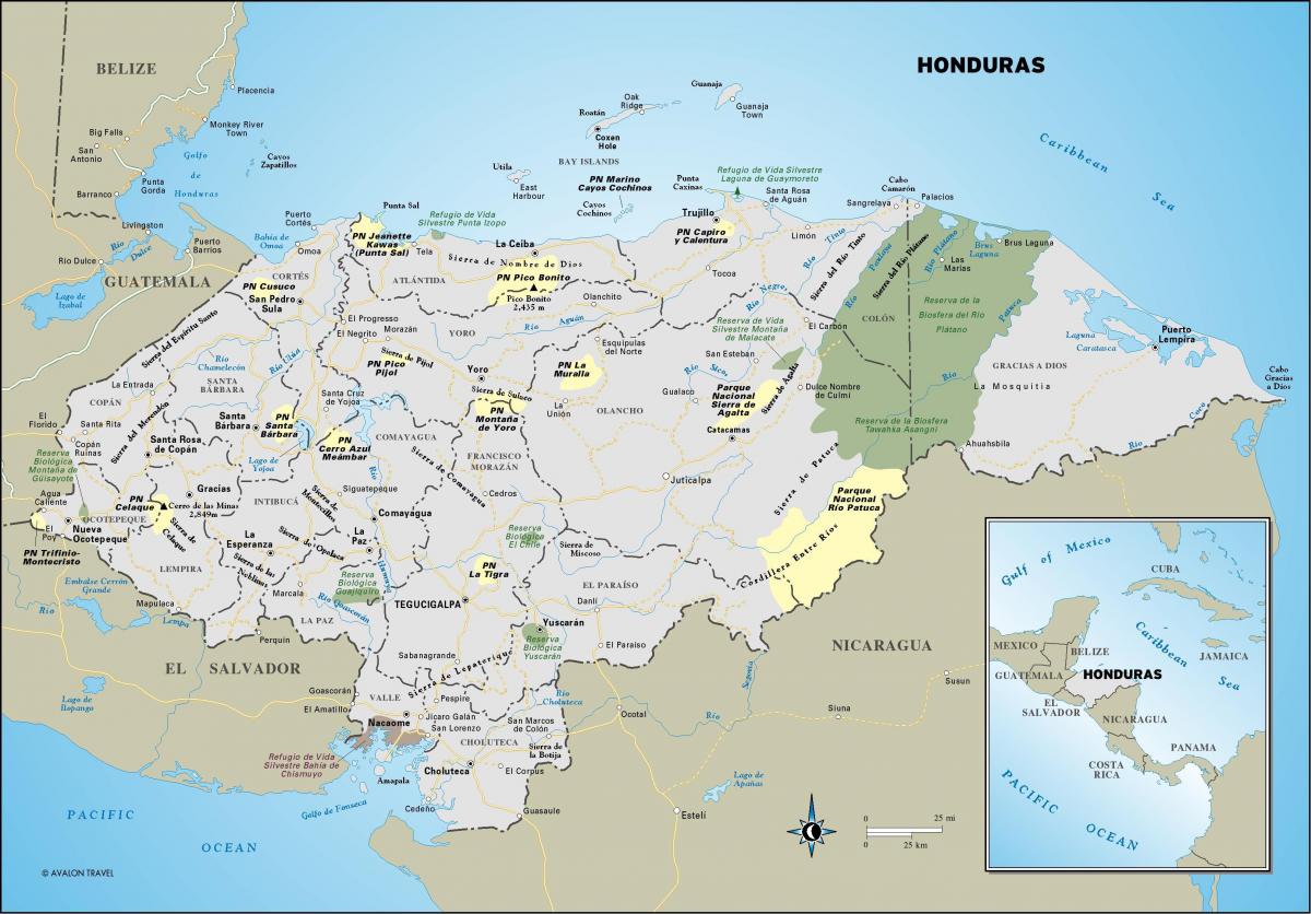 kaart Honduras 