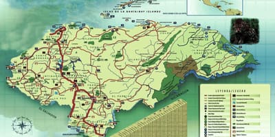 Kaart Honduras geograafia