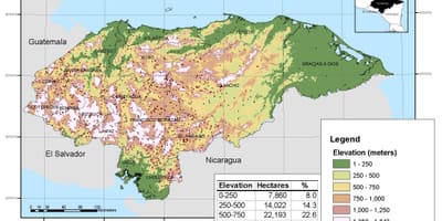 Kaart Honduras tõus