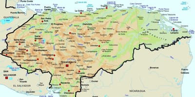 Kaart Honduras ja ümberkaudsed riigid